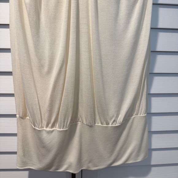 Anthropologie Language Carly Tunic Top Cream Twisted Back Bubble Hem Large NEW - Picture 7 of 12